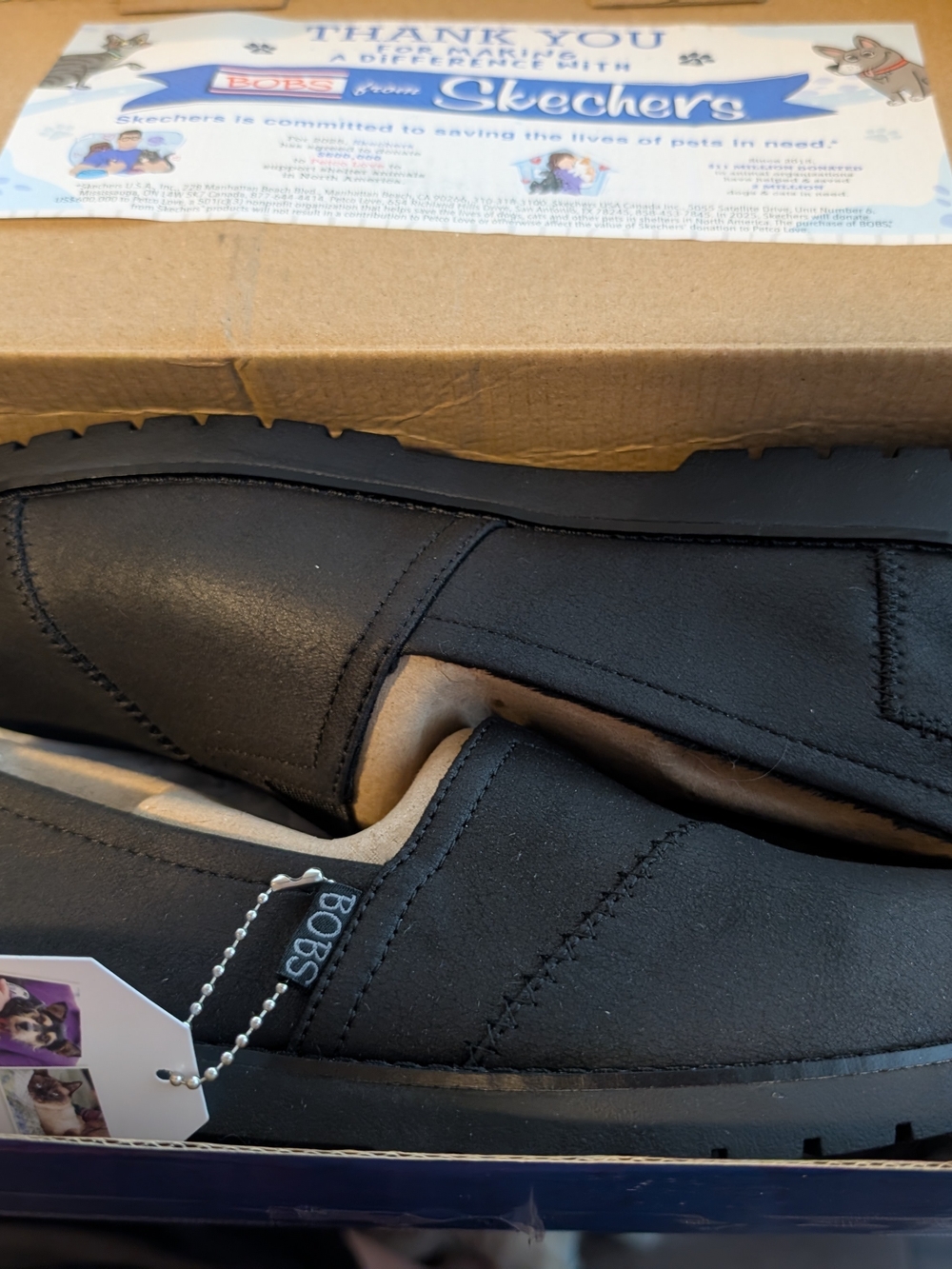 Skechers Black Slip-On Casual Loafers with Stitched Detail - Picture 2 of 5
